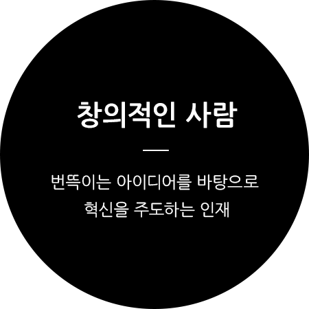 창의적인 사람, 번뜩이는 아이디어를 바탕으로 혁실을 주도하는 인재